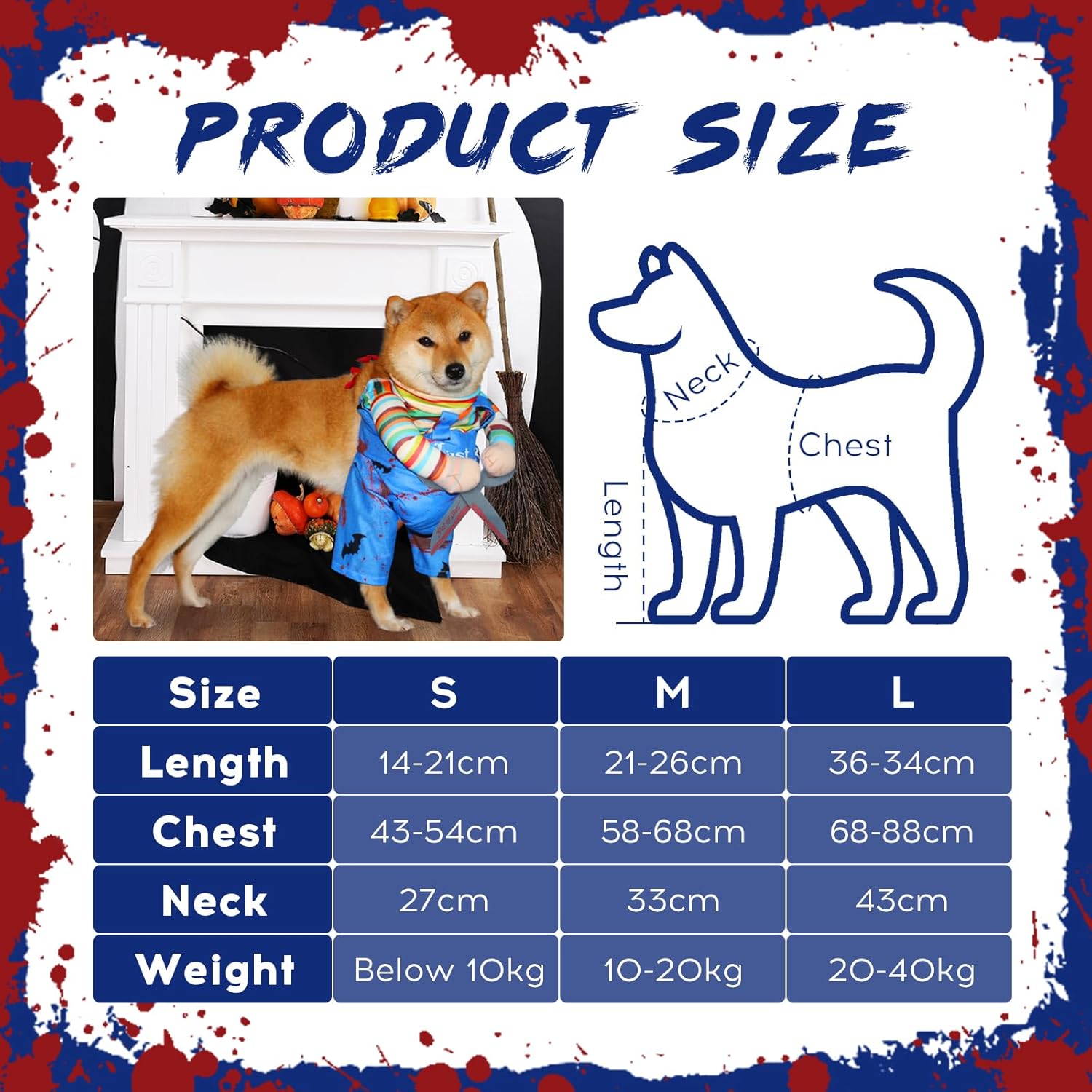 KOSTIUM CHUCKY Z NOŻYCZKAMI HALLOWEEN